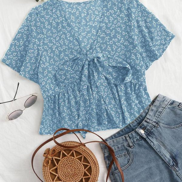 Althea Casual Summer V-Neck Flowy Top | Breezy Elegant Summer Top