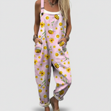 Blanche | Salopette florale en coton