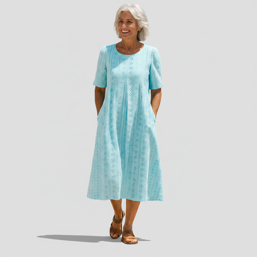 Blanche | Robe midi bleu marine