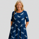 Blanche | Navy Midi Dress