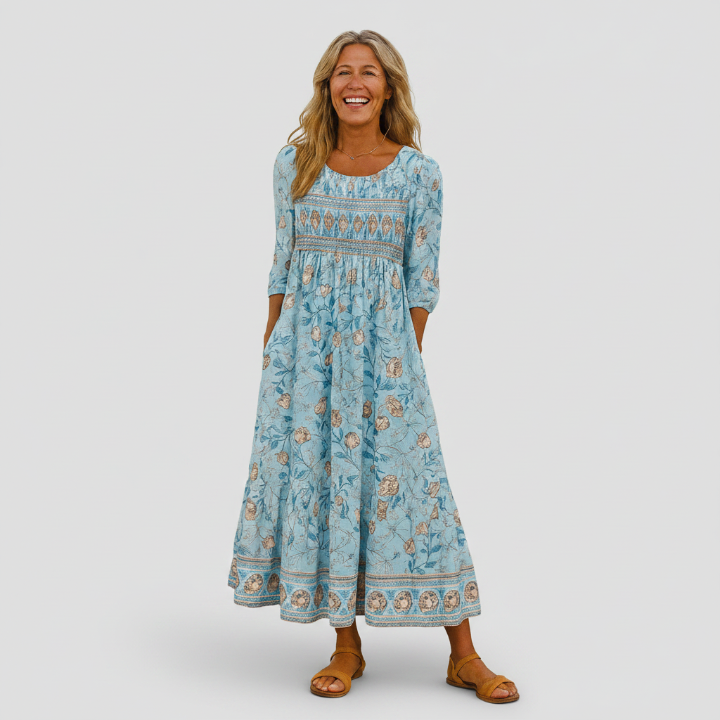 Blanche | Robe midi bleu marine