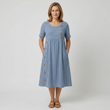 Océane | Robe midi rayée