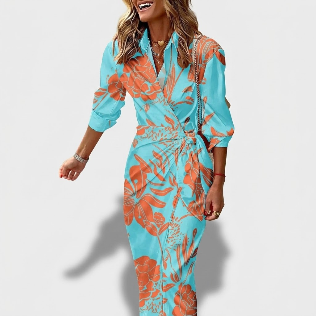 Béatrice | Robe portefeuille imprimée