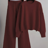 Emily™ Cozy Knit Loungewear Set | Relaxed Sweater and Wide-Leg Trousers