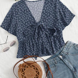 Althea Casual Summer V-Neck Flowy Top | Breezy Elegant Summer Top