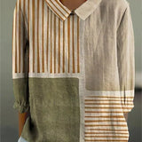 Keilani Stripe Patchwork Blouse