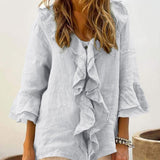 NADINE™ | Women Chic Bell Sleeve Ruffle Top