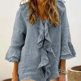 NADINE™ | Women Chic Bell Sleeve Ruffle Top