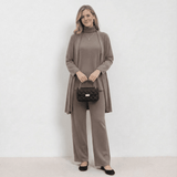 Ensemble tricoté cardigan et pantalon Barbara | Ensemble coordonné en maille raffiné trois pièces