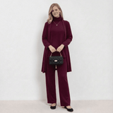 Ensemble tricoté cardigan et pantalon Barbara | Ensemble coordonné en maille raffiné trois pièces