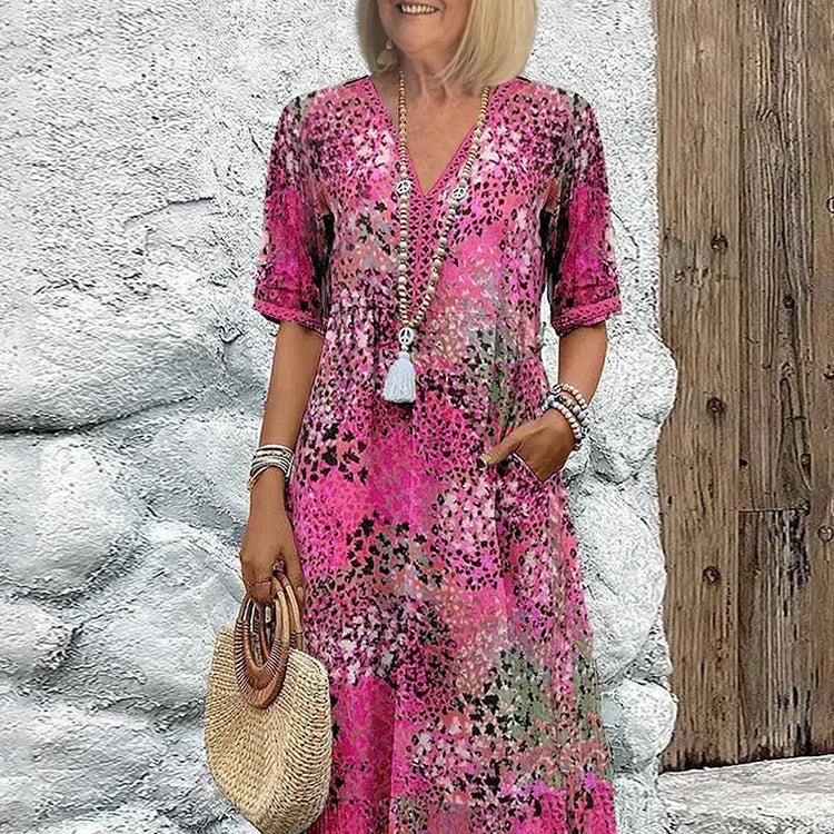 Rose - Vibrant Mid Length Dress