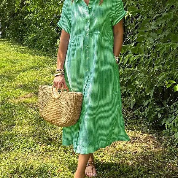 Vanessa - Striped Button-Up Dress