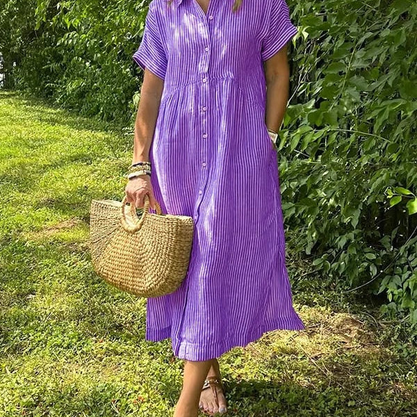 Vanessa - Striped Button-Up Dress