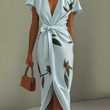 Tess - Elegant Wrap Midi Dress