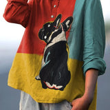 Mila Dog Art Shirt | Playful Long Sleeve Shirt