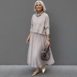 Emmie™ Elegant Two-Piece Set | Effortless Knit Layered Dress Set