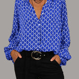 Elvira | Geometric Women V-Neck Blouse