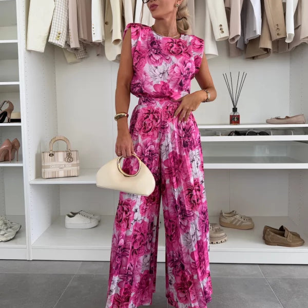 Evelyn™ Elegant 2-Piece Set | Flowing Top and Pleated Trousers